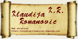 Klaudija Romanović vizit kartica